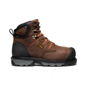 Brown Black Men Keen Camden 6" Waterproof INT MET Work Boots | BSB1736SB