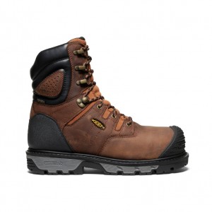Brown Black Men Keen Camden 8" Insulated Waterproof Work Boots | JCS2732RF