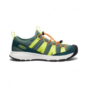 Green Deep Red Big Kids' Keen Motozoa Sneakers | KSF8743PJ