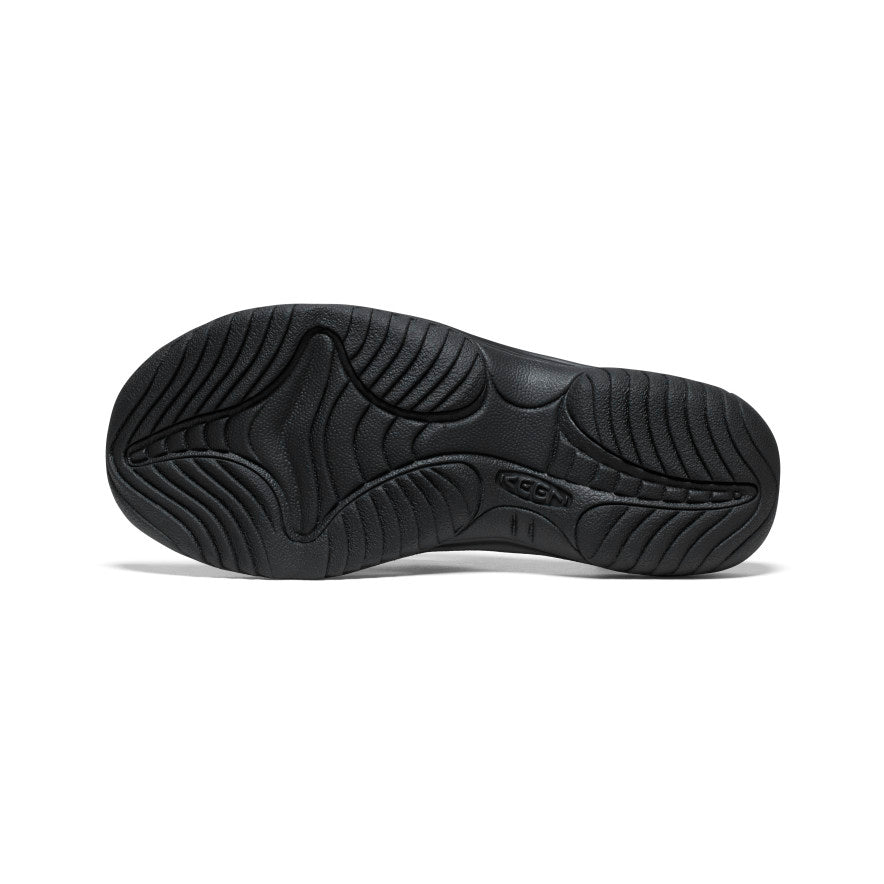 Black Grey Men Keen Kona Leather Flip Flops | ZRI7138BW